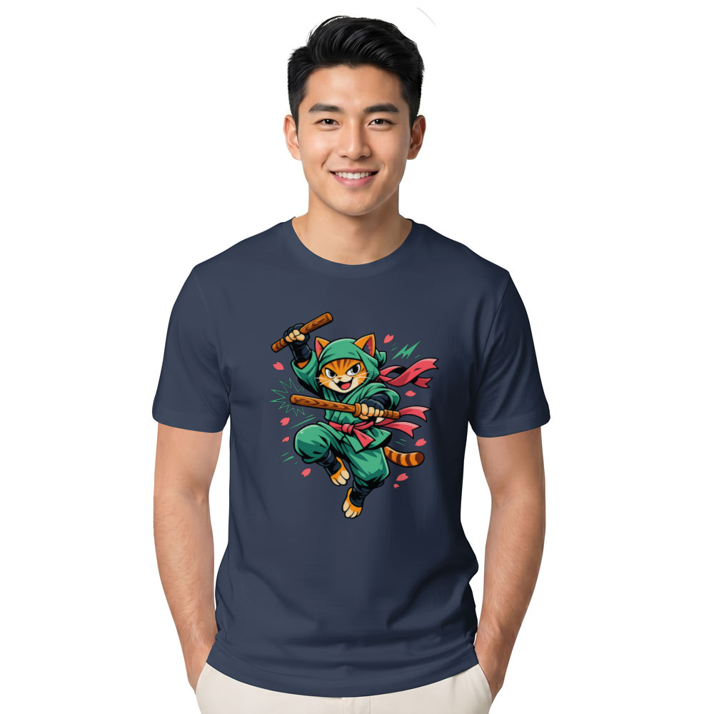 Retro Ninja Cat Graphic Tee For Anime Fans Playful Gifts for Men Women Boy Kids T-Shirt