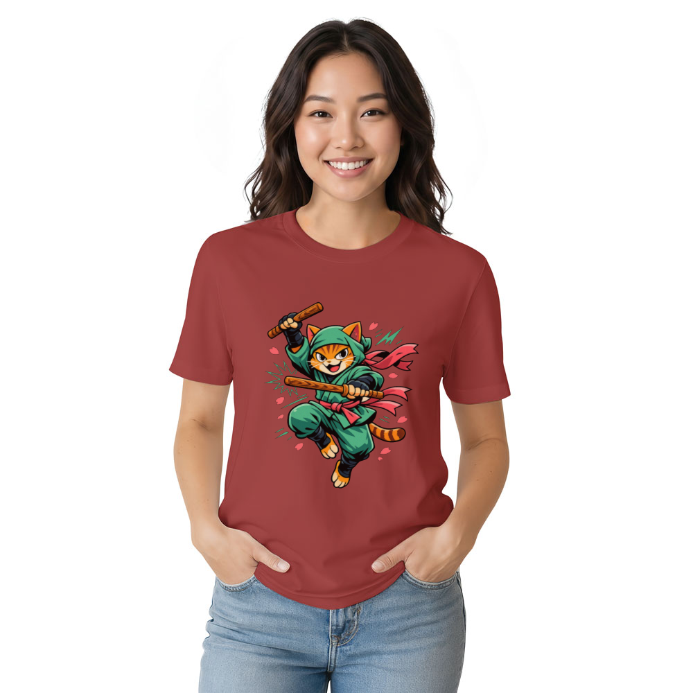 Retro Ninja Cat Graphic Tee For Anime Fans Playful Gifts for Men Women Boy Kids T-Shirt