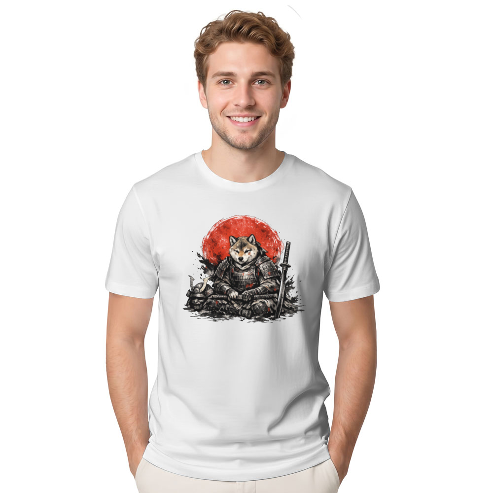 Victorious Shiba Samurai Sumi-e Graphic Tee Epic Gifts for Men Women Boy Kids T-Shirt