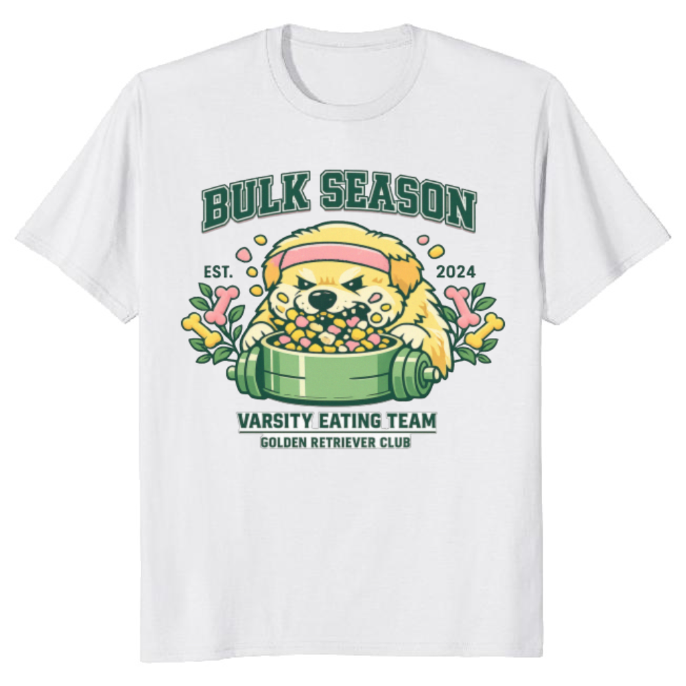 Varsity Bulk Season Golden Retriever Eating Team Graphic Cute Gifts for Men Women Boy Kids T-Shirt