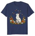 Elegant Cat T-Shirt Boho Botanical Petal Watcher Serene Whimsical Gifts for Men Women Boy Kids T-Shirt