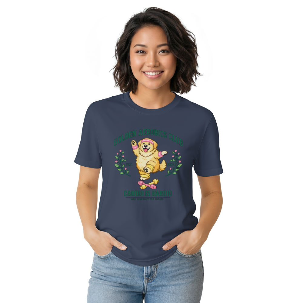 Golden Aerobics Club Chubby Retriever Gym Humor Tee Cute Gifts for Men Women Boy Kids T-Shirt