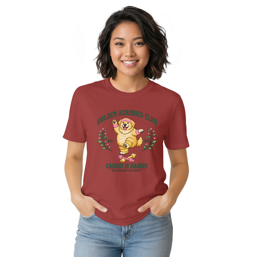 Golden Aerobics Club Chubby Retriever Gym Humor Tee Cute Gifts for Men Women Boy Kids T-Shirt