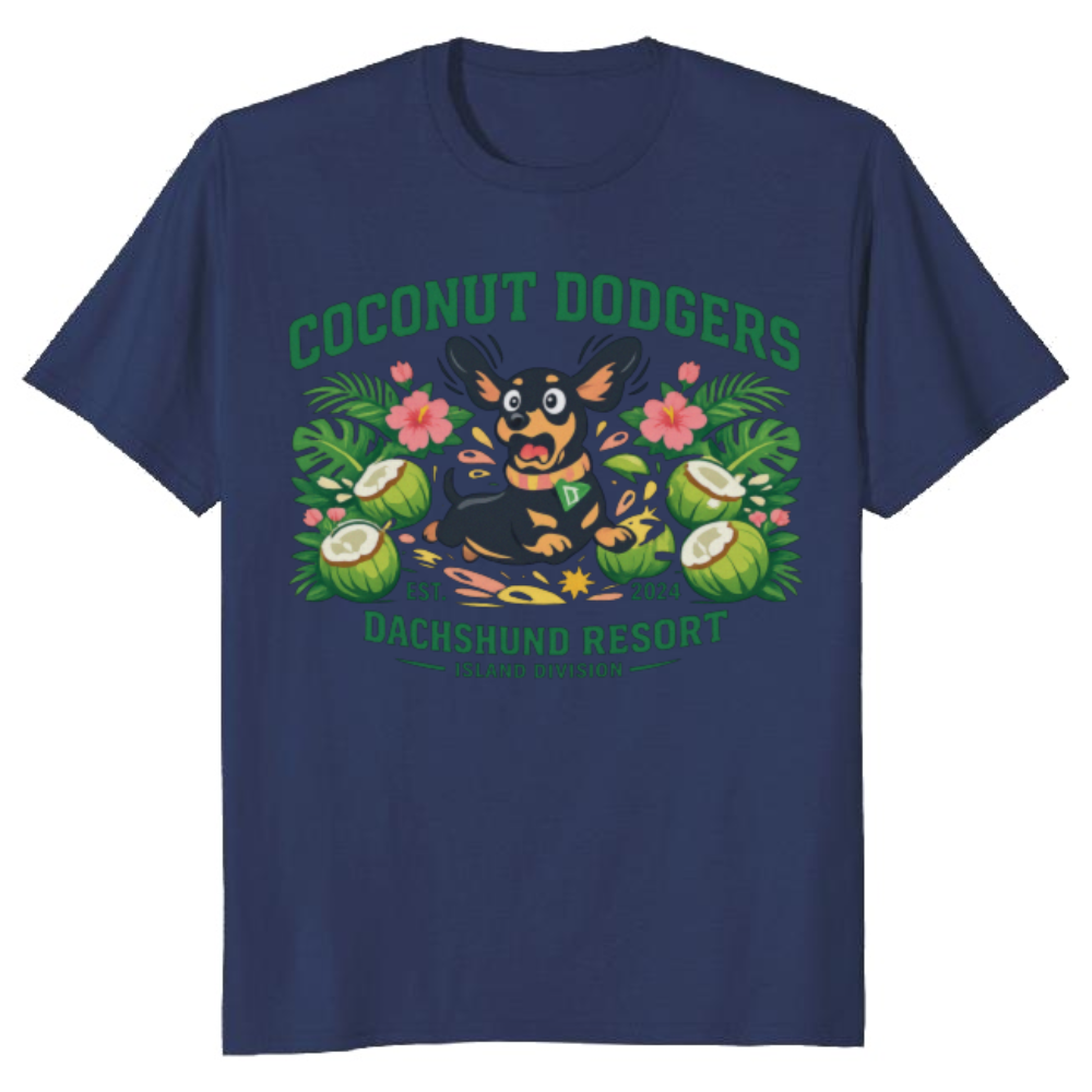 Coconut Dodgers Preppy Dachshund Crest Whimsical Gifts for Men Women Boy Kids T-Shirt