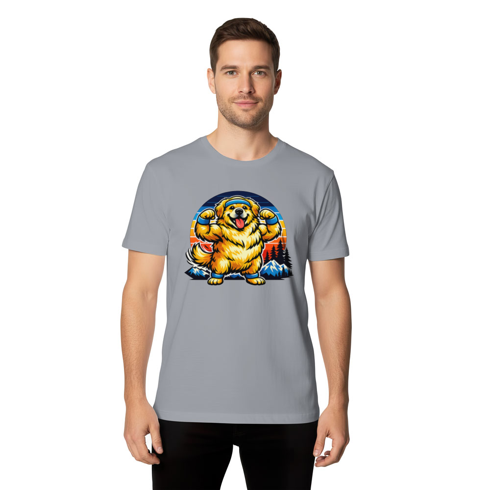 Retro 80s Golden Retriever Gym T-Shirt Wholesome Gifts for Men Women Boy Kids T-Shirt