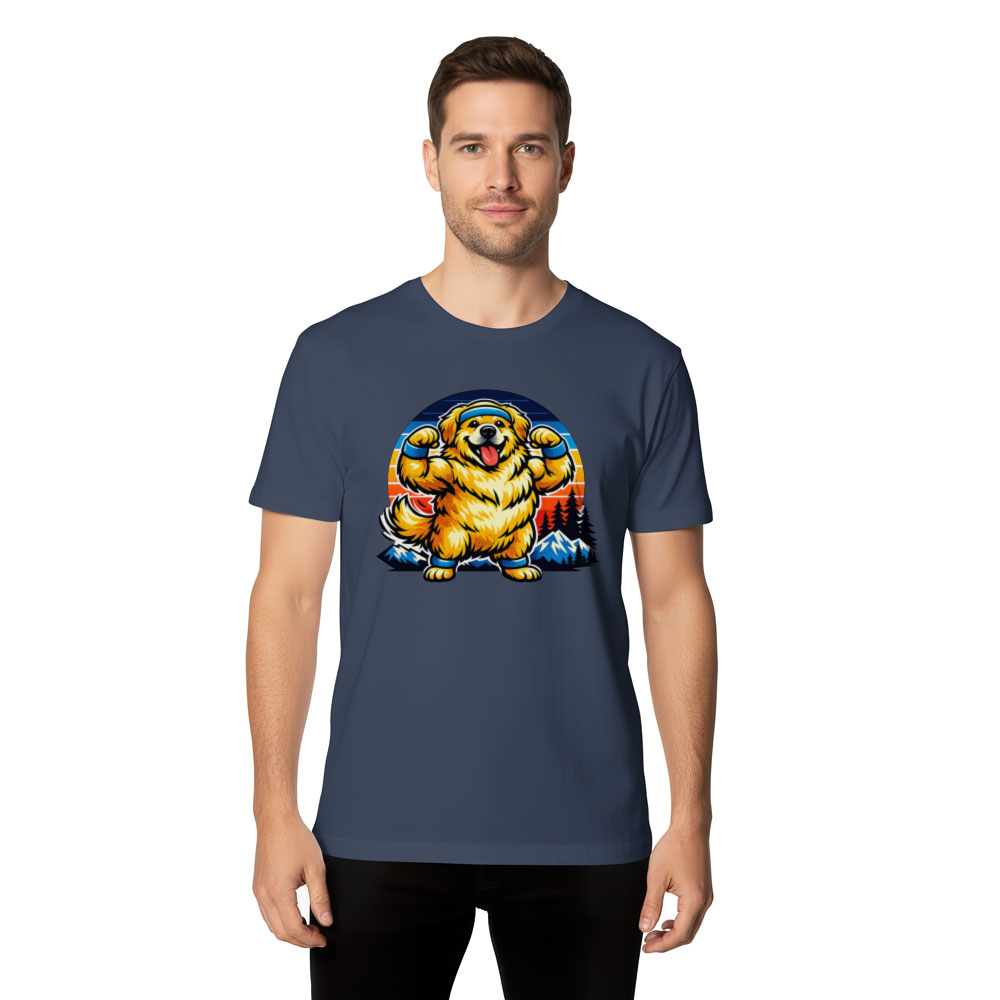 Retro 80s Golden Retriever Gym T-Shirt Wholesome Gifts for Men Women Boy Kids T-Shirt