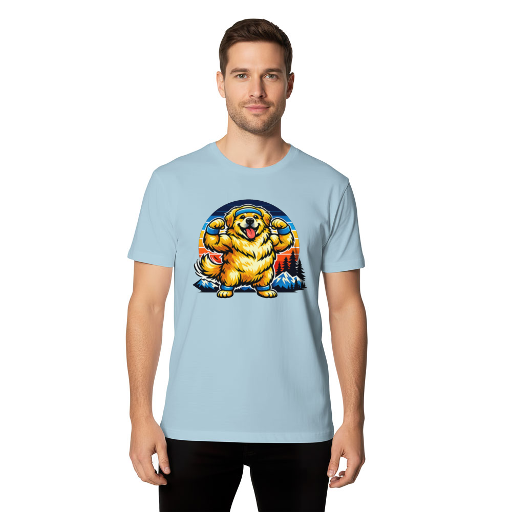 Retro 80s Golden Retriever Gym T-Shirt Wholesome Gifts for Men Women Boy Kids T-Shirt