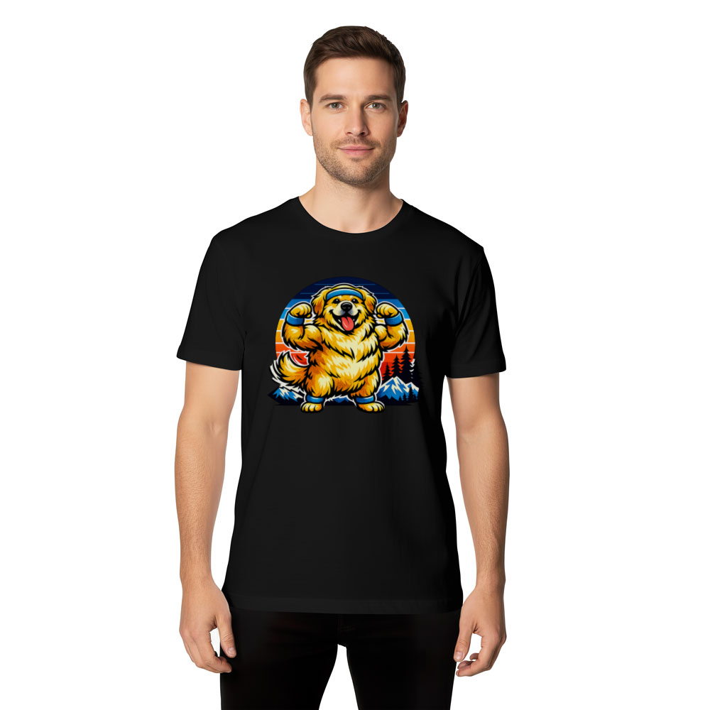 Retro 80s Golden Retriever Gym T-Shirt Wholesome Gifts for Men Women Boy Kids T-Shirt