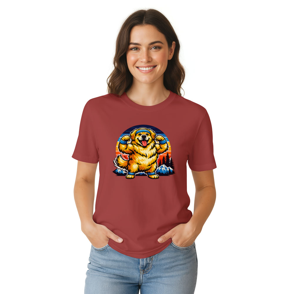 Retro 80s Golden Retriever Gym T-Shirt Wholesome Gifts for Men Women Boy Kids T-Shirt