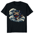 Ninja Cat Ukiyoe T-Shirt Great Wave Mashup Whimsical Gifts for Men Women Boy Kids T-Shirt
