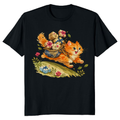 Downhill Cat Folk T-Shirt Playful Vintage Humor Whimsical Gifts for Men Women Boy Kids T-Shirt