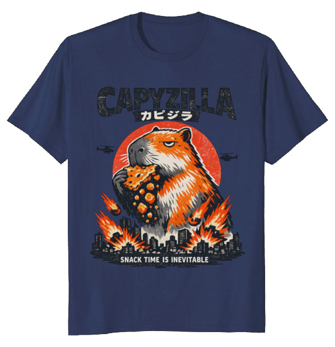 Capyzilla Vintage Kaiju Capybara Burnout Humor Quirky Gifts for Men Women Boy Kids T-Shirt