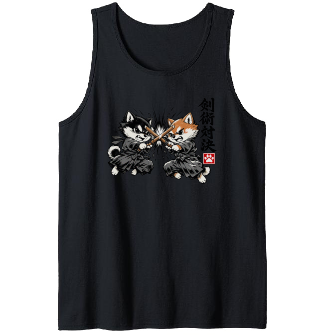 Chibi Shiba Samurai Graphic Tanktop Epic Gifts for Men Women Boy Kids Tanktop - Unisex