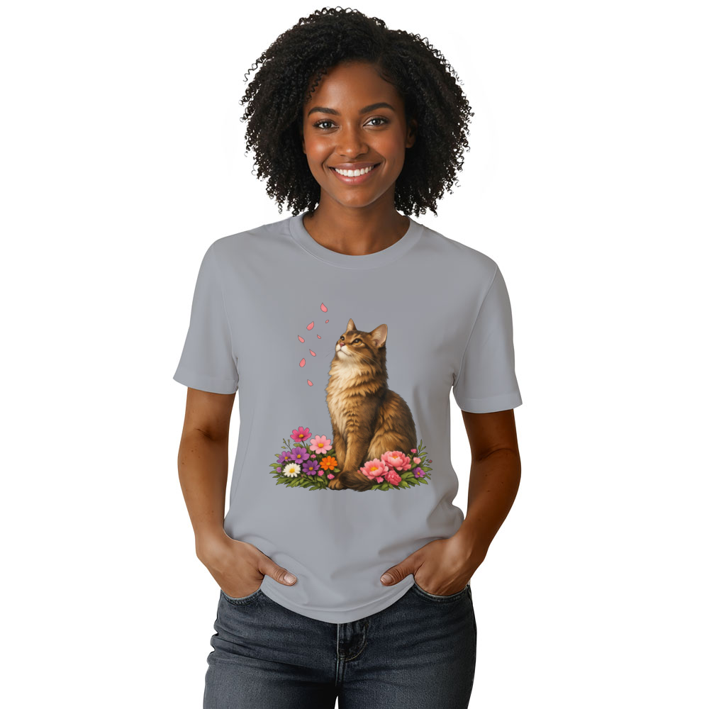 Feline Flora Elegant Cat Art Serene Nature Design Thoughtful Gifts for Men Women Boy Kids T-Shirt