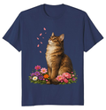 Feline Flora Elegant Cat Art Serene Nature Design Thoughtful Gifts for Men Women Boy Kids T-Shirt