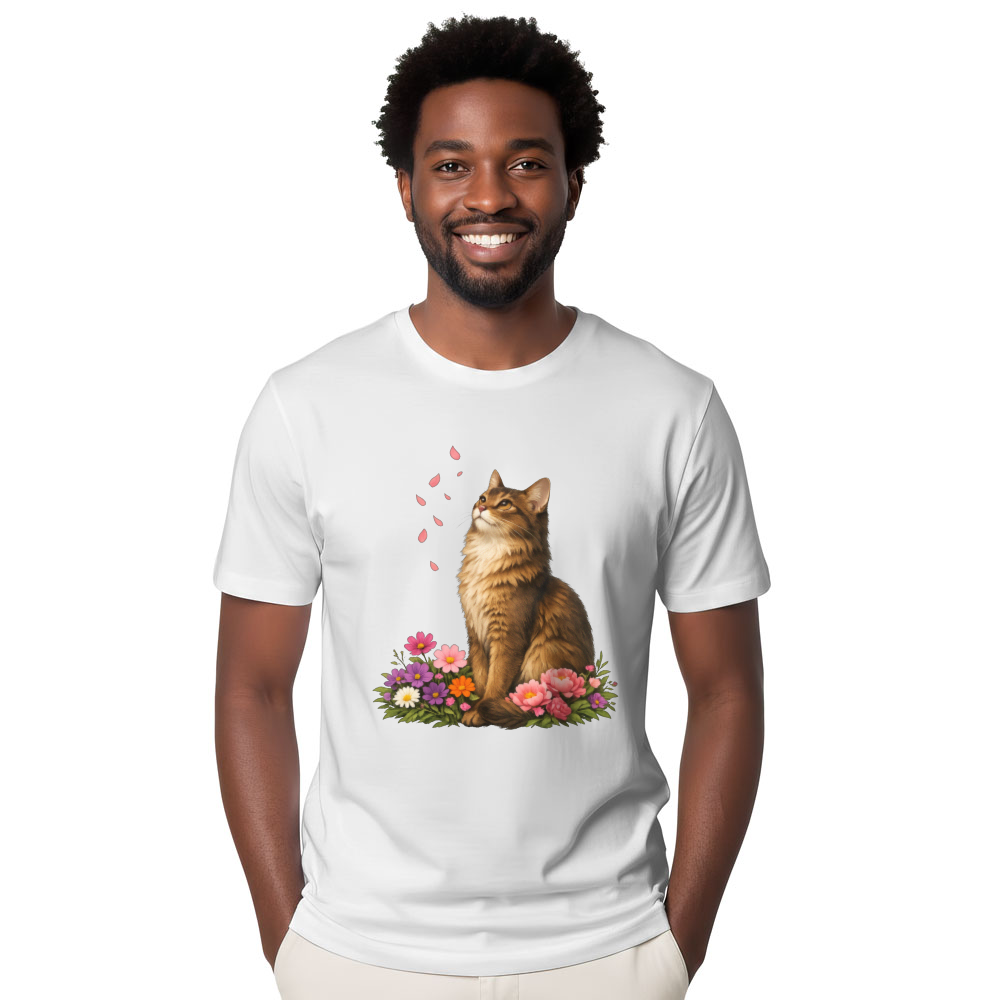 Feline Flora Elegant Cat Art Serene Nature Design Thoughtful Gifts for Men Women Boy Kids T-Shirt