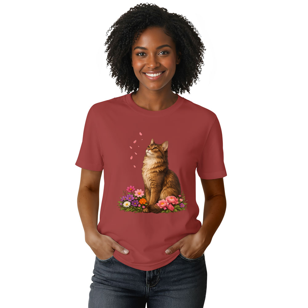 Feline Flora Elegant Cat Art Serene Nature Design Thoughtful Gifts for Men Women Boy Kids T-Shirt