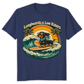 Surfing Dachshund Retro 70s Graphic Catch Waves Not Feelings - Funny Gifts for Men Women Boy Kids T-Shirt