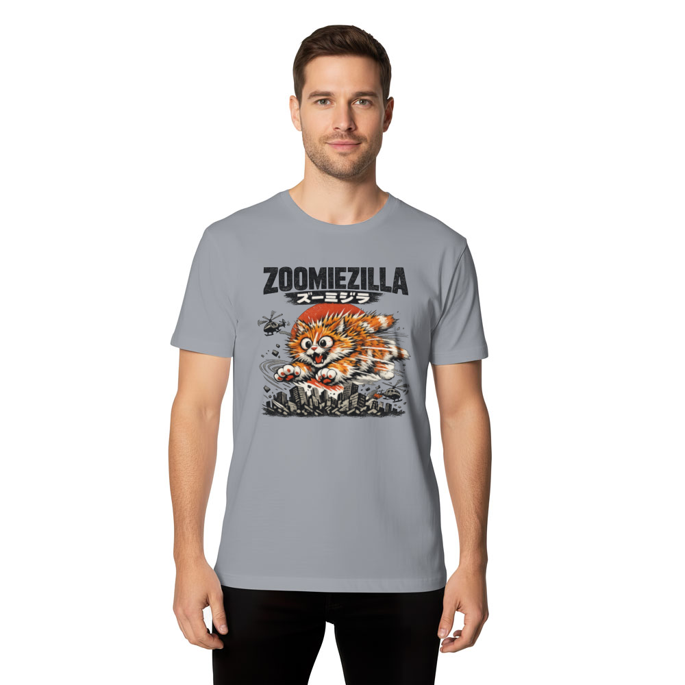 Zoomiezilla 3AM Terror Cartoon Cat Kaiju Poster Graphic Funny Gifts for Men Women Boy Kids T-Shirt