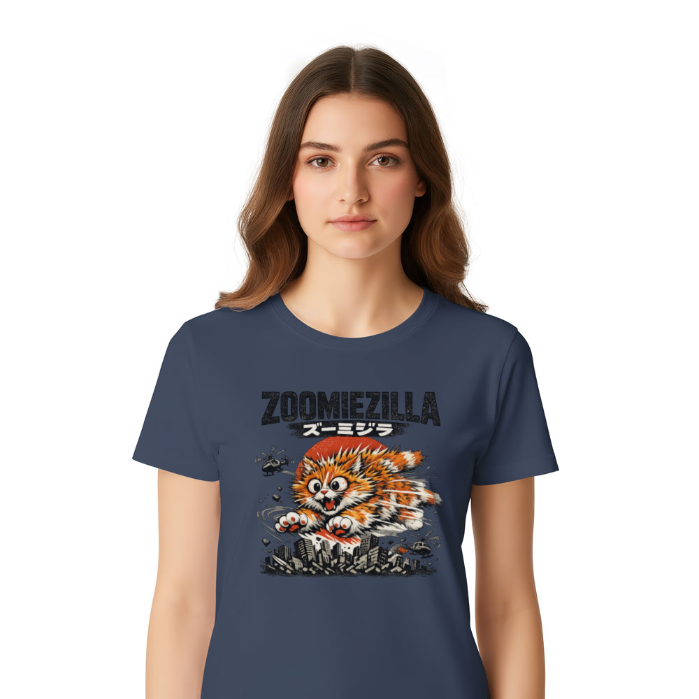 Zoomiezilla 3AM Terror Cartoon Cat Kaiju Poster Graphic Funny Gifts for Men Women Boy Kids T-Shirt
