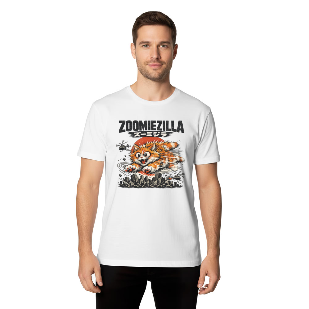 Zoomiezilla 3AM Terror Cartoon Cat Kaiju Poster Graphic Funny Gifts for Men Women Boy Kids T-Shirt
