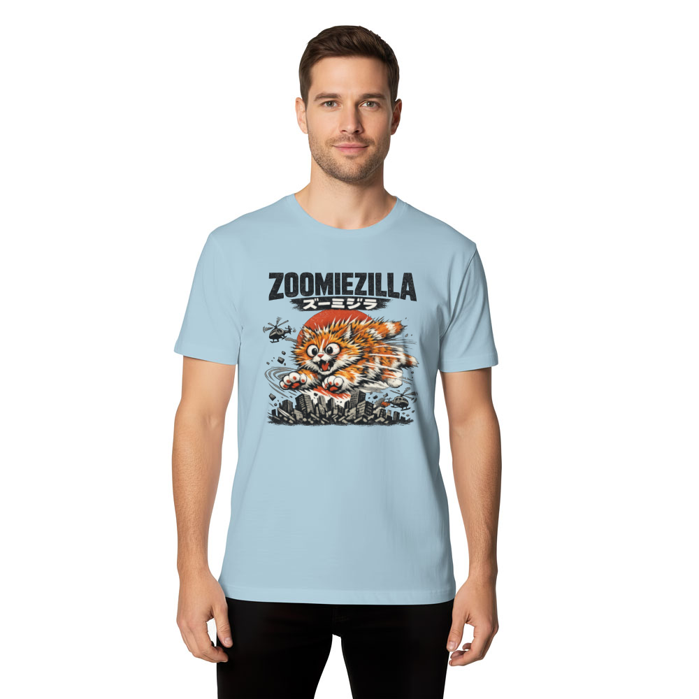 Zoomiezilla 3AM Terror Cartoon Cat Kaiju Poster Graphic Funny Gifts for Men Women Boy Kids T-Shirt