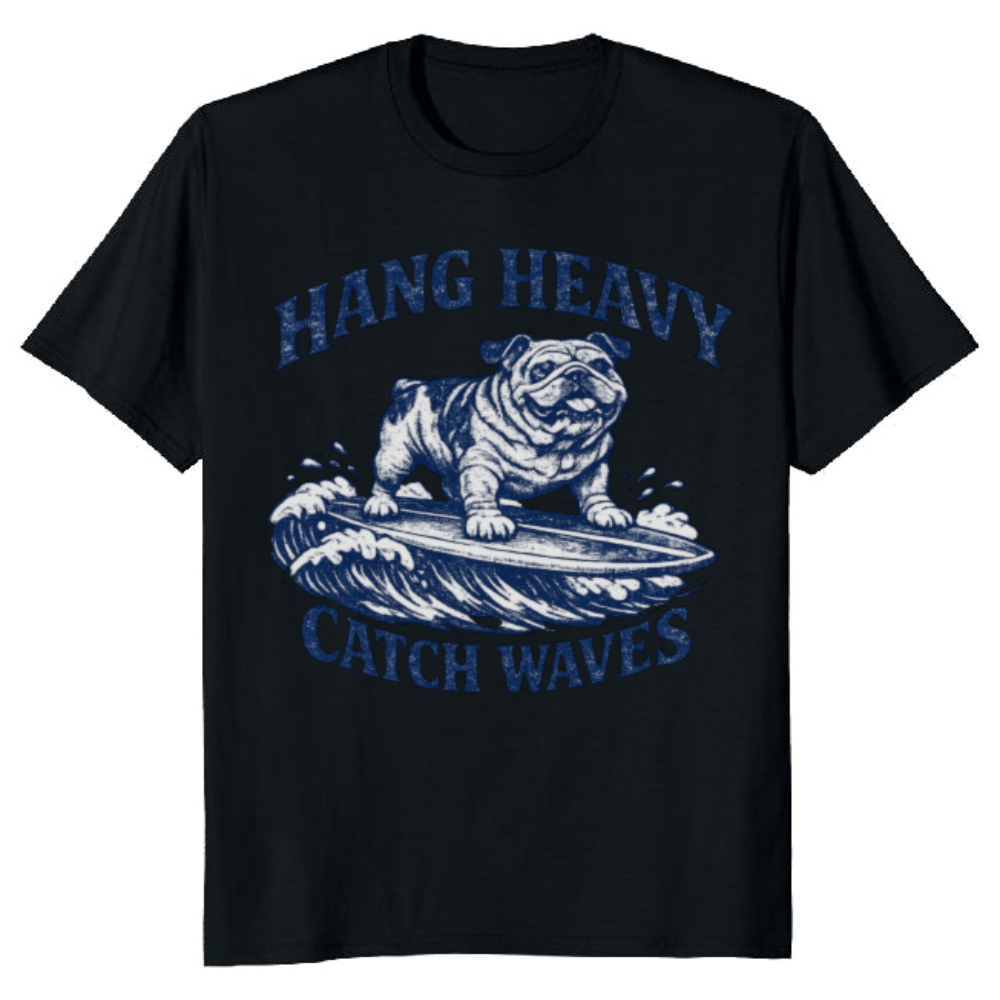 Chunky Bulldog Surf T-Shirt Retro Distressed Design Vintage Gifts for Men Women Boy Kids T-Shirt