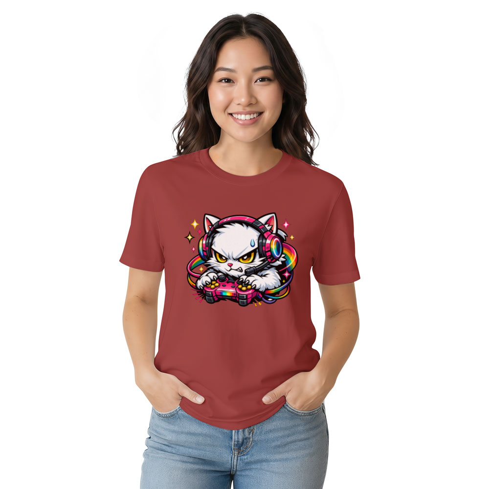 RGB Starry Night Anime Otaku Cat T-Shirt For Gamers Fun Gifts for Men Women Boy Kids T-Shirt