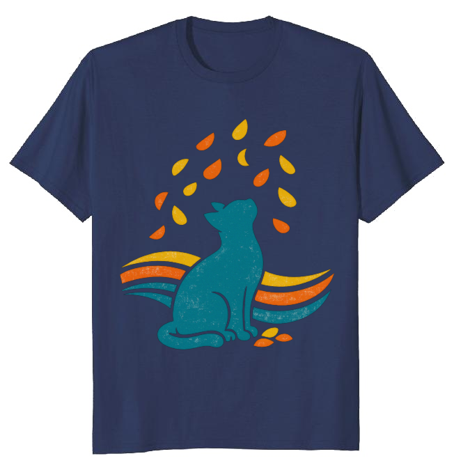 Petal Watching Elegant Cat Minimalist Retro Calm Gifts for Men Women Boy Kids T-Shirt