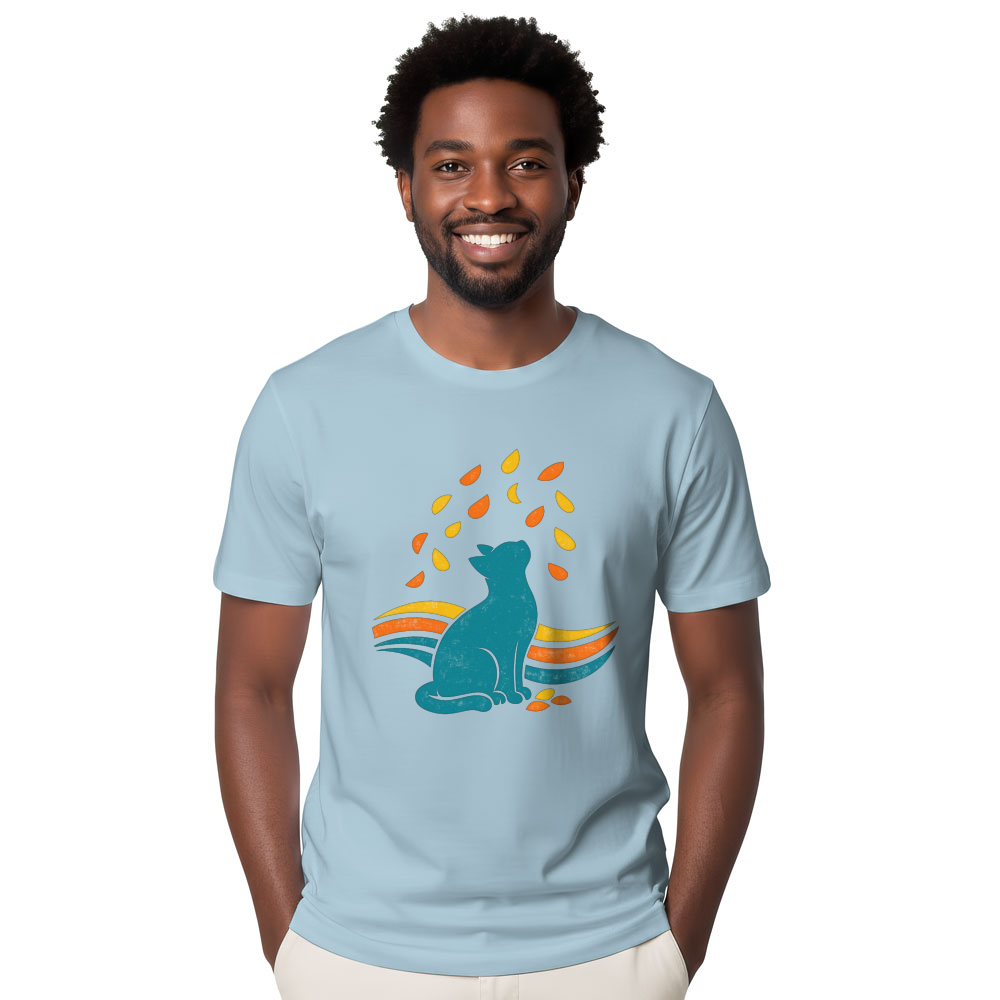 Petal Watching Elegant Cat Minimalist Retro Calm Gifts for Men Women Boy Kids T-Shirt