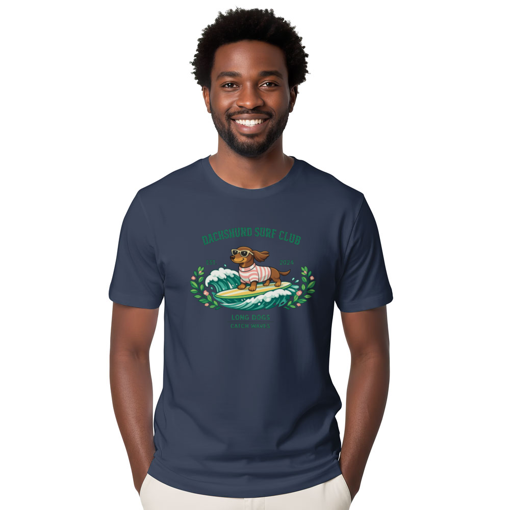 Dachshund Surf Club Pastel Collegiate Graphic Tee Cute Gifts for Men Women Boy Kids T-Shirt