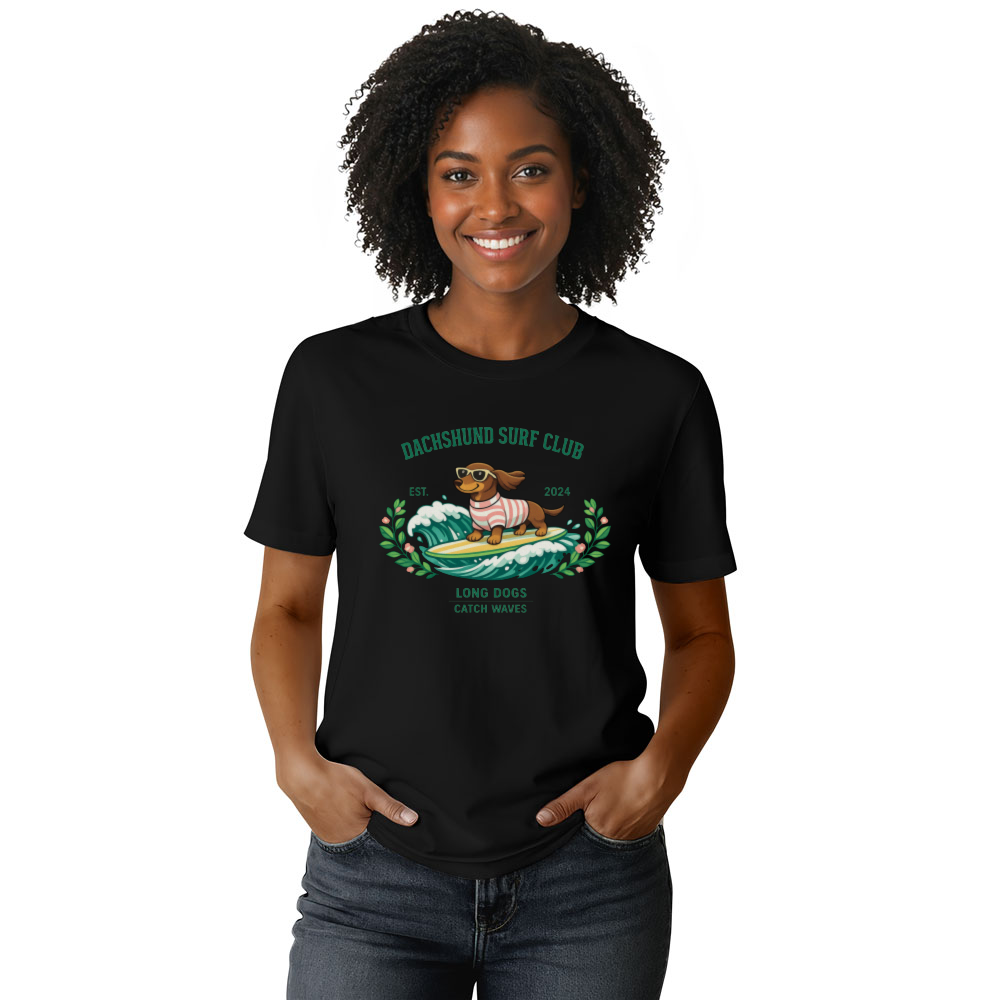 Dachshund Surf Club Pastel Collegiate Graphic Tee Cute Gifts for Men Women Boy Kids T-Shirt