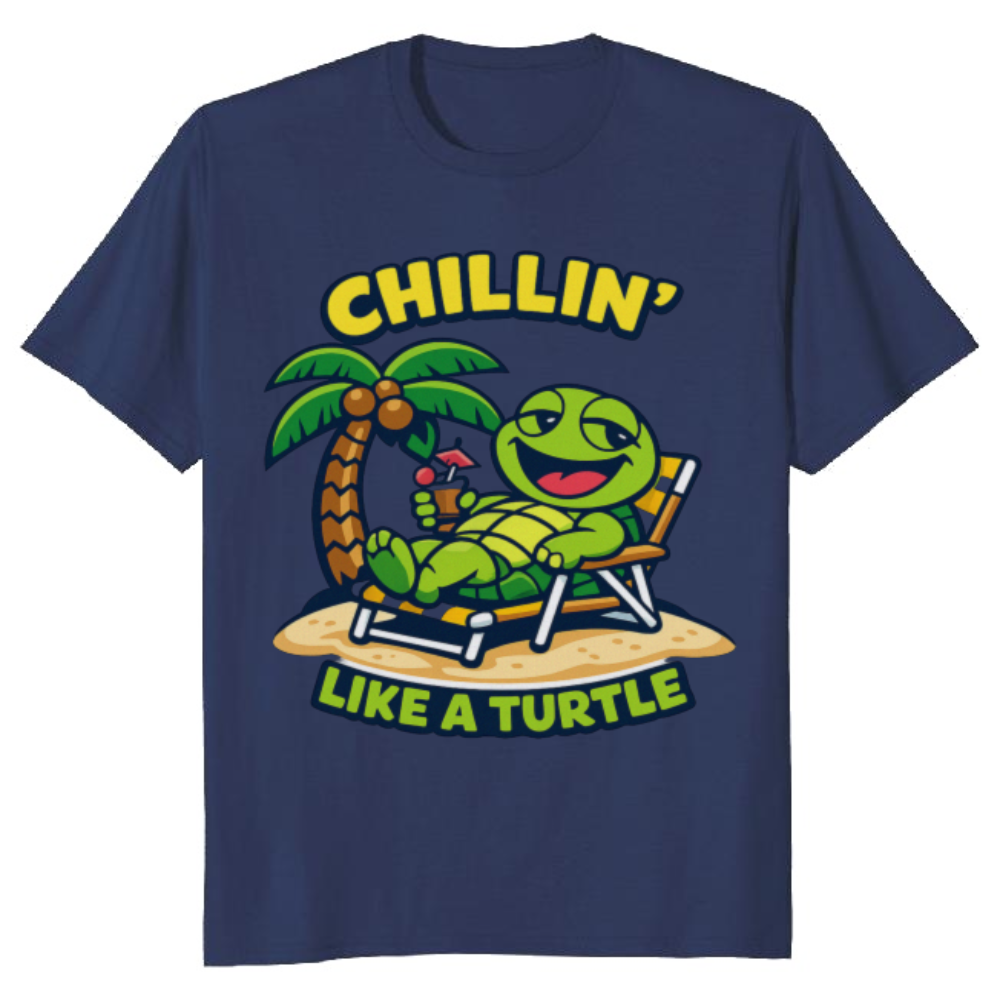 Goofy Turtle Beach Vacation T-Shirt Cute Tropical Chill Design Cute Gifts for Men Women Boy Kids T-Shirt
