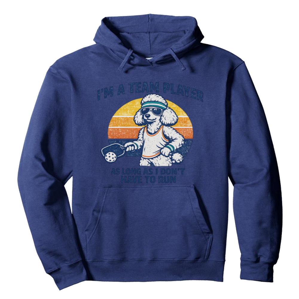 Sarcastic Poodle Pickleball Hoodie Vintage Distressed Graphic Funny Gifts for Men Women Boy Kids Pull Over Hoodie