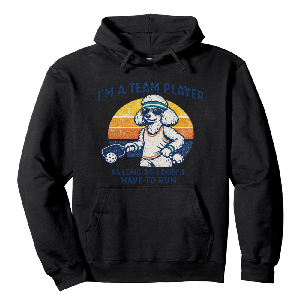Sarcastic Poodle Pickleball Hoodie Vintage Distressed Graphic Funny Gifts for Men Women Boy Kids Pull Over Hoodie