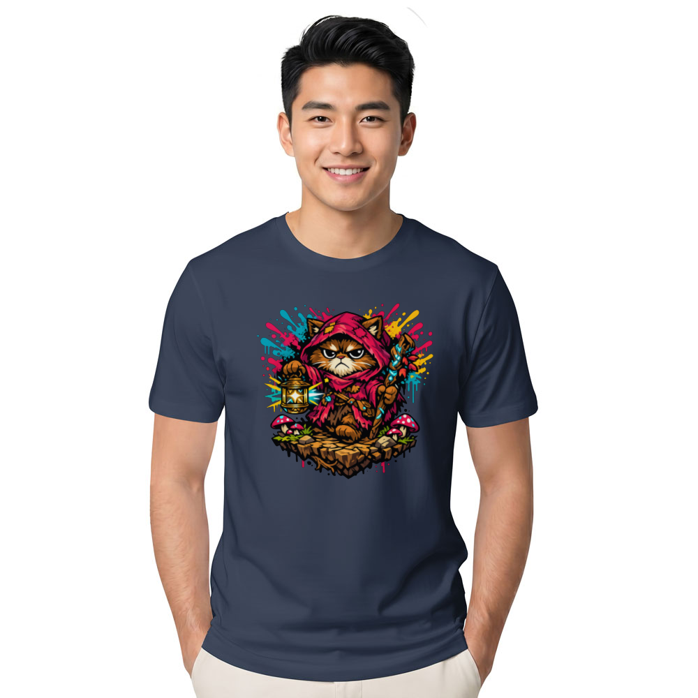 Neon Cottagecore Grumpy Hermit Cat Cozy Gifts for Men Women Boy Kids T-Shirt