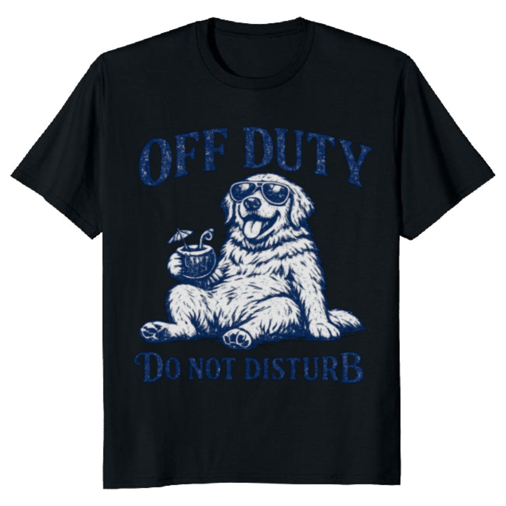 Lazy Golden Retriever T-Shirt Off Duty Weekend Cozy Gifts for Men Women Boy Kids T-Shirt