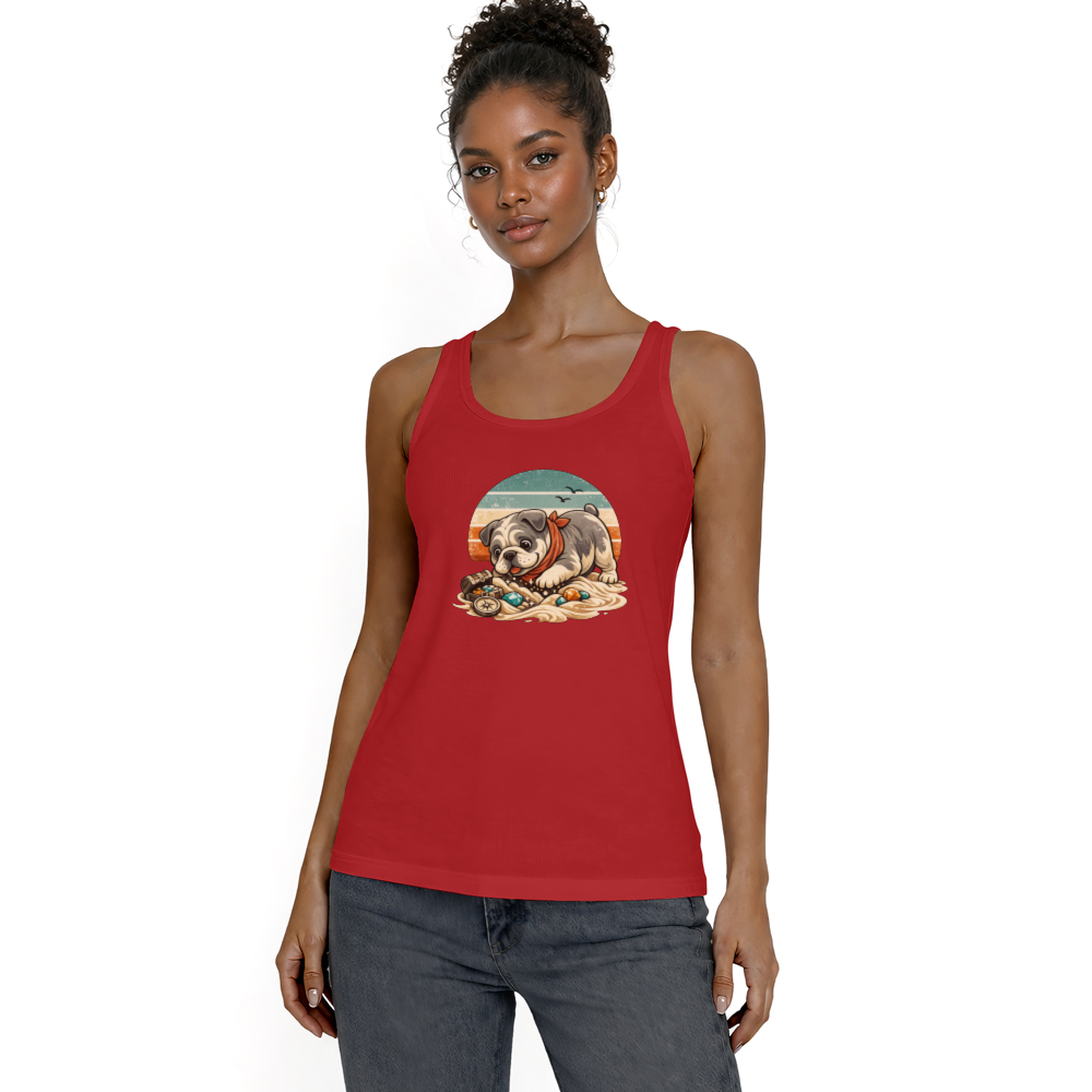 Retro Sunset Bulldog Tanktop Vintage Treasure Hunter Elegant Gifts for Men Women Boy Kids Tanktop - Unisex
