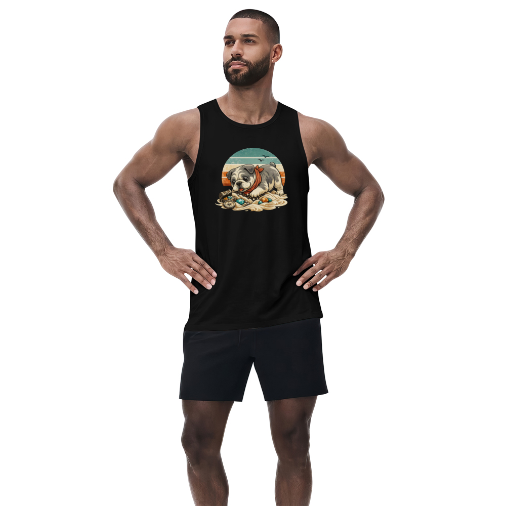 Retro Sunset Bulldog Tanktop Vintage Treasure Hunter Elegant Gifts for Men Women Boy Kids Tanktop - Unisex