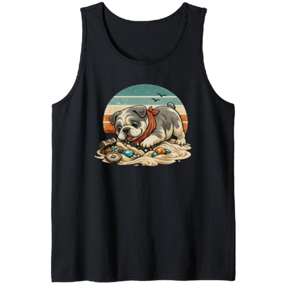 Retro Sunset Bulldog Tanktop Vintage Treasure Hunter Elegant Gifts for Men Women Boy Kids Tanktop - Unisex