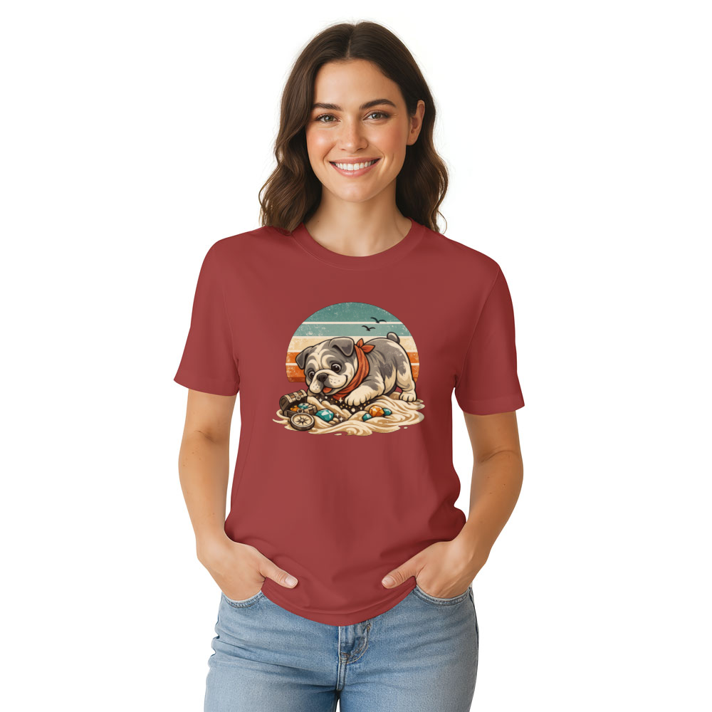 Retro Sunset Bulldog T-Shirt For Dog Lovers Elegant Vintage Style Stylish Gifts For Men Women Boy Kids T-Shirt