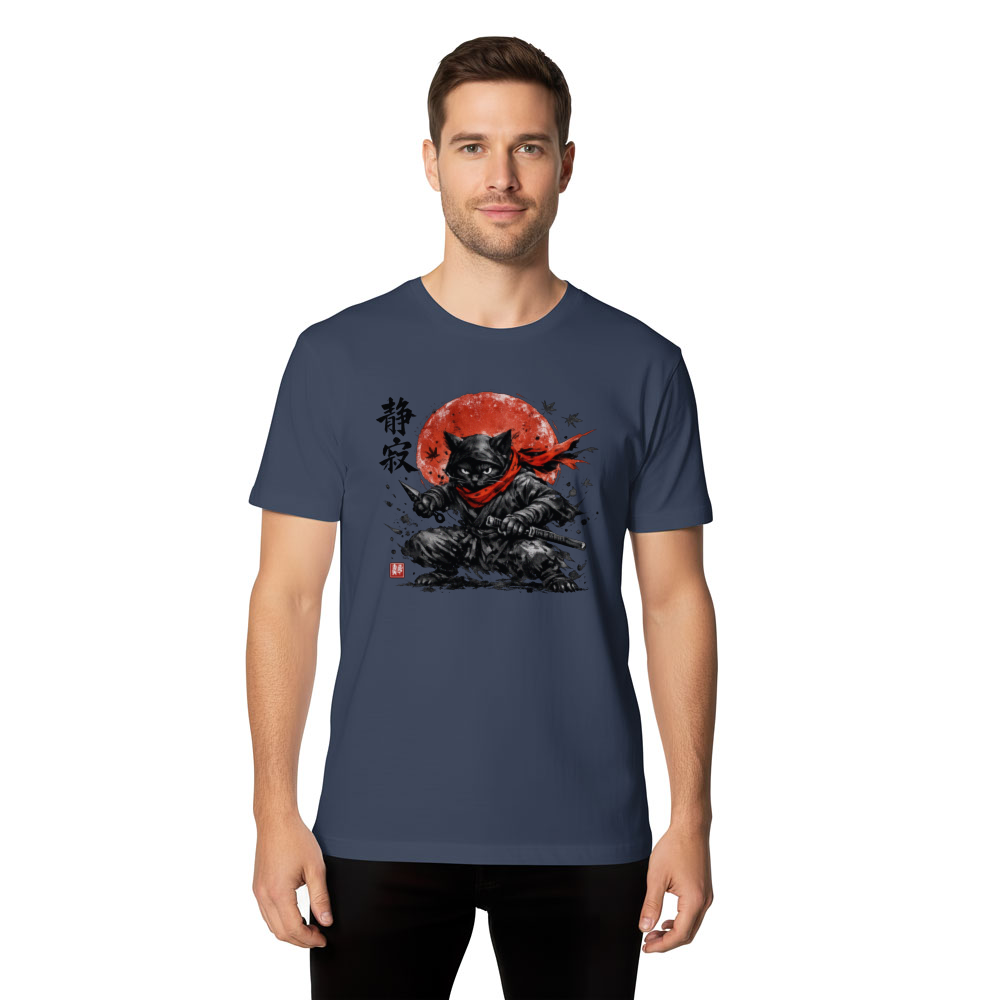 Silent Claw Sumi E Ninja Cat Tee For Anime Martial Arts Fans Stylish Gifts for Men Women Boy Kids T-Shirt