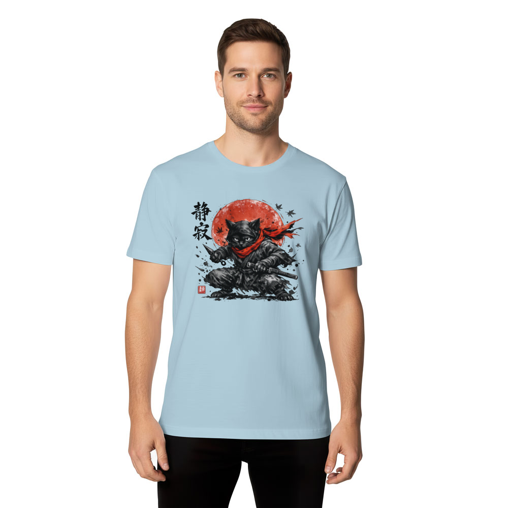 Silent Claw Sumi E Ninja Cat Tee For Anime Martial Arts Fans Stylish Gifts for Men Women Boy Kids T-Shirt