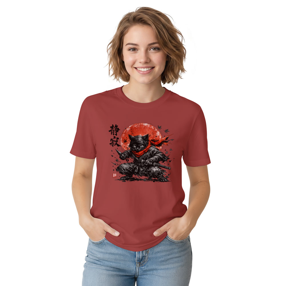 Silent Claw Sumi E Ninja Cat Tee For Anime Martial Arts Fans Stylish Gifts for Men Women Boy Kids T-Shirt