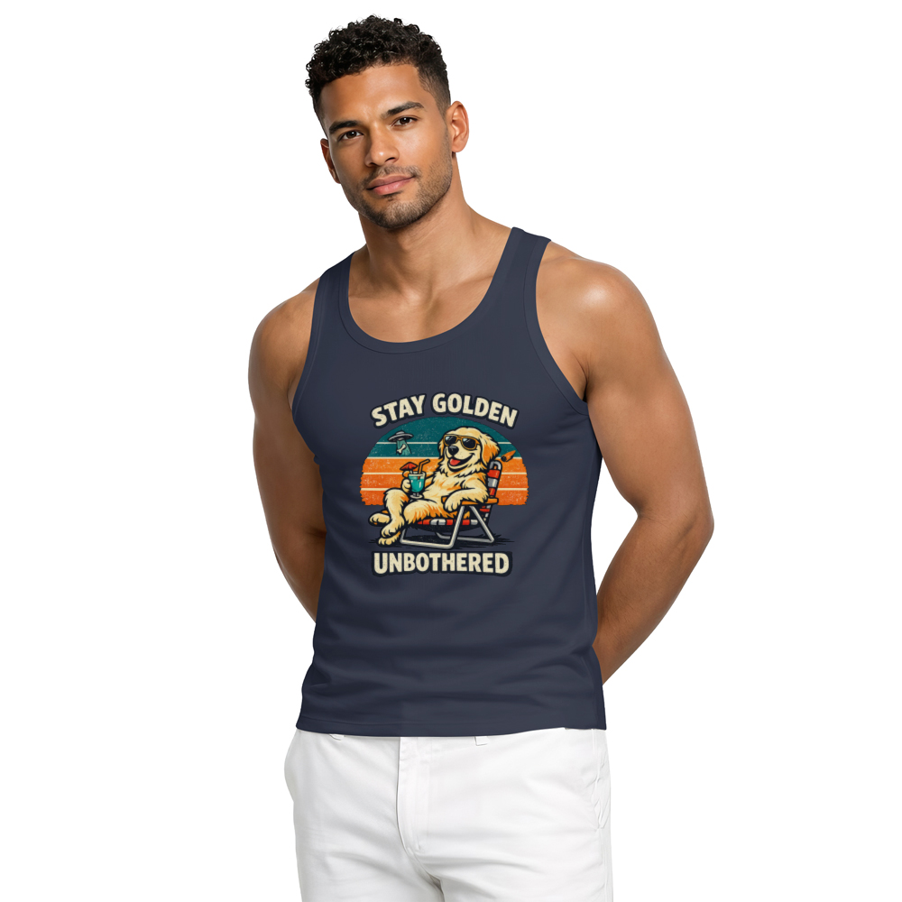 Retro Golden Retriever Tanktop Chill Summer Gifts for Men Women Boy Kids Tanktop - Unisex