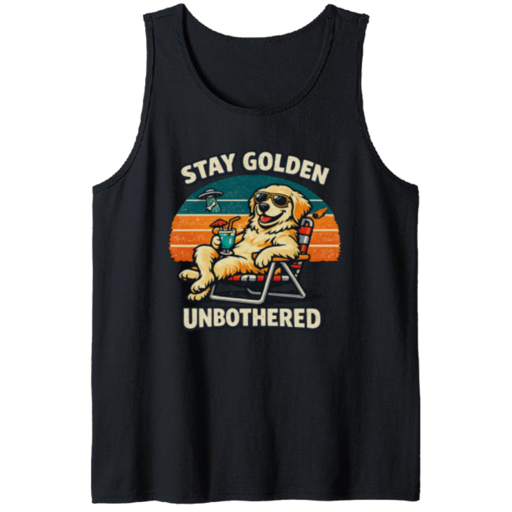 Retro Golden Retriever Tanktop Chill Summer Gifts for Men Women Boy Kids Tanktop - Unisex