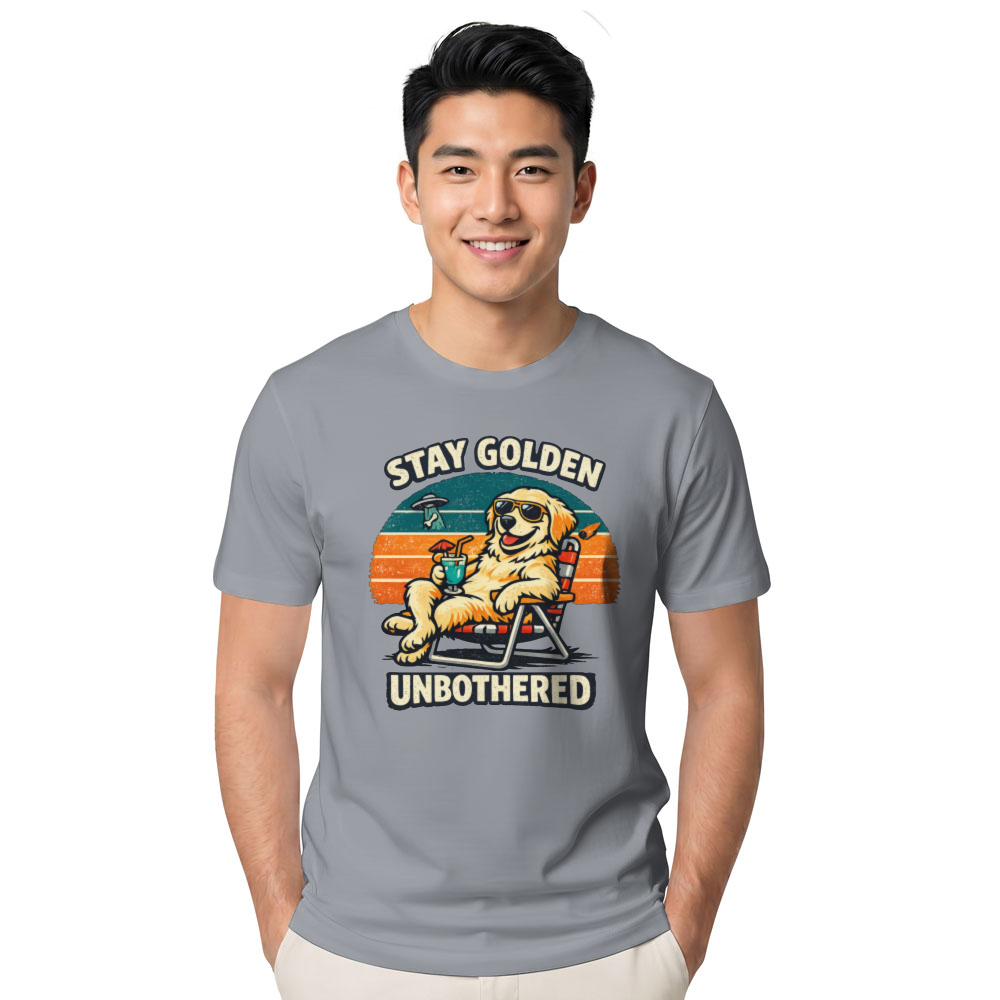 Stay Golden Retriever Relaxing With Drink Retro Gifts For Men Women Boy Kids T-Shirt