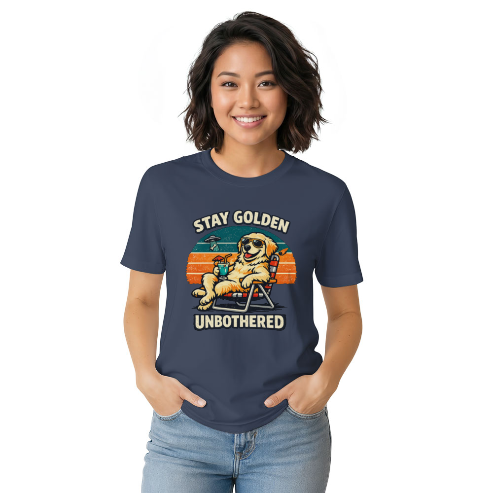Stay Golden Retriever Relaxing With Drink Retro Gifts For Men Women Boy Kids T-Shirt