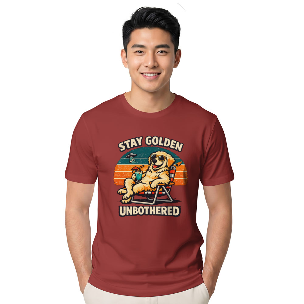 Stay Golden Retriever Relaxing With Drink Retro Gifts For Men Women Boy Kids T-Shirt