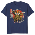 Sakura Strike Shiba Samurai T-Shirt Vintage Japanese Graphic Tee Whimsical Gifts for Men Women Boy Kids T-Shirt